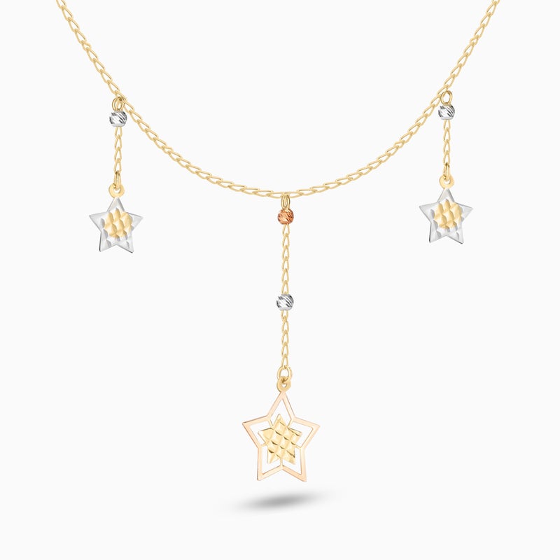 Miss L' by L'azurde Stars Shaped Pendant with Chain in 18K Gold - Image 2